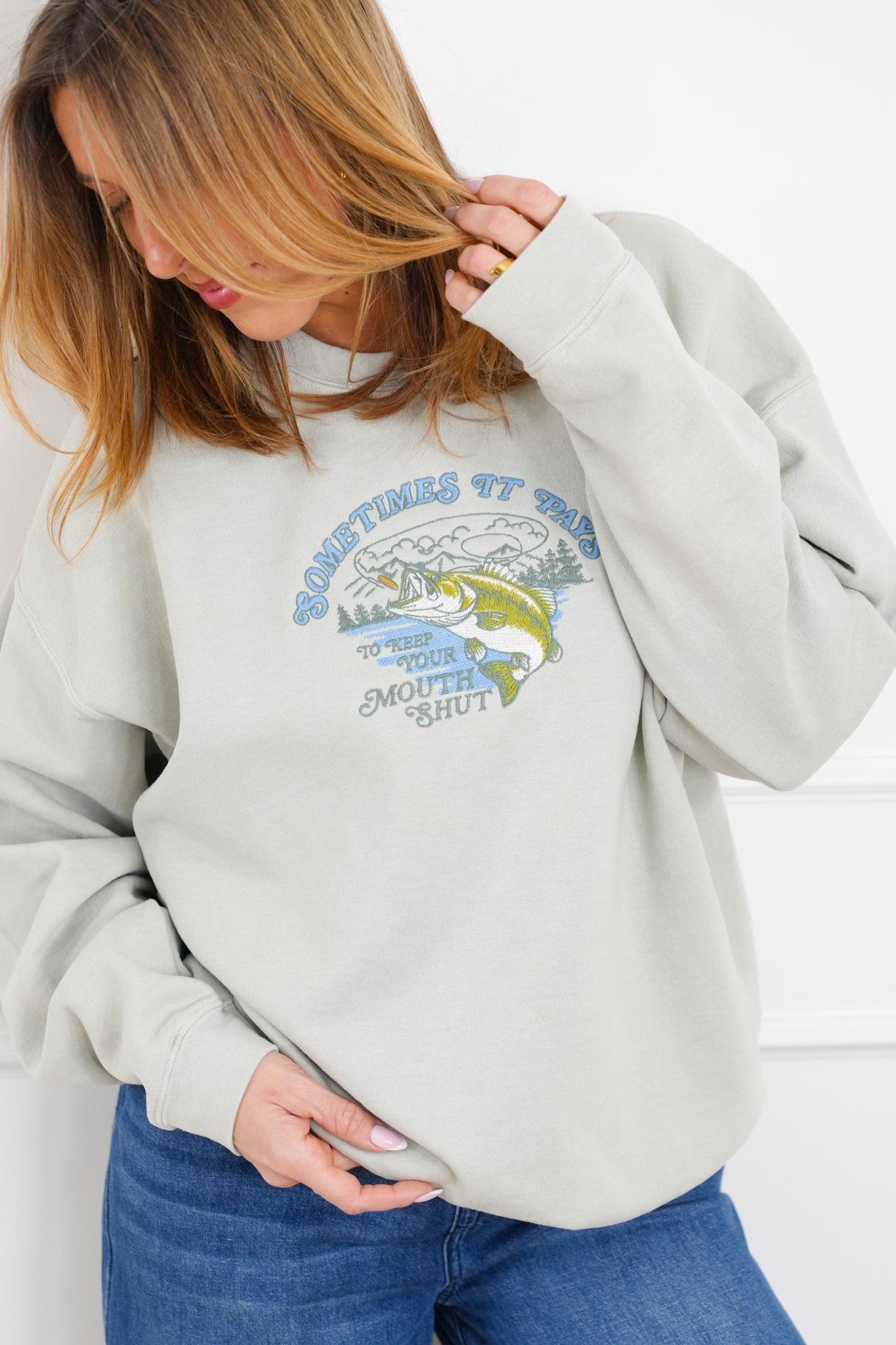 Long Sleeve "Sometimes It Pays" Graphic Pullover Sweatshirt