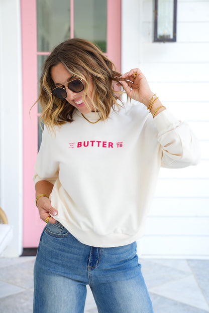 Long Sleeve "Butter" Graphic Sweatshirt