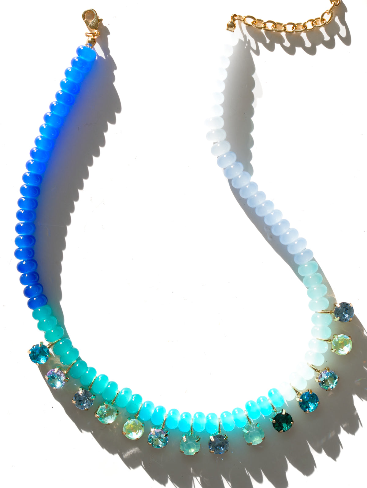 Color-Gradient Bead and Crystal Necklace - Freckled Poppy