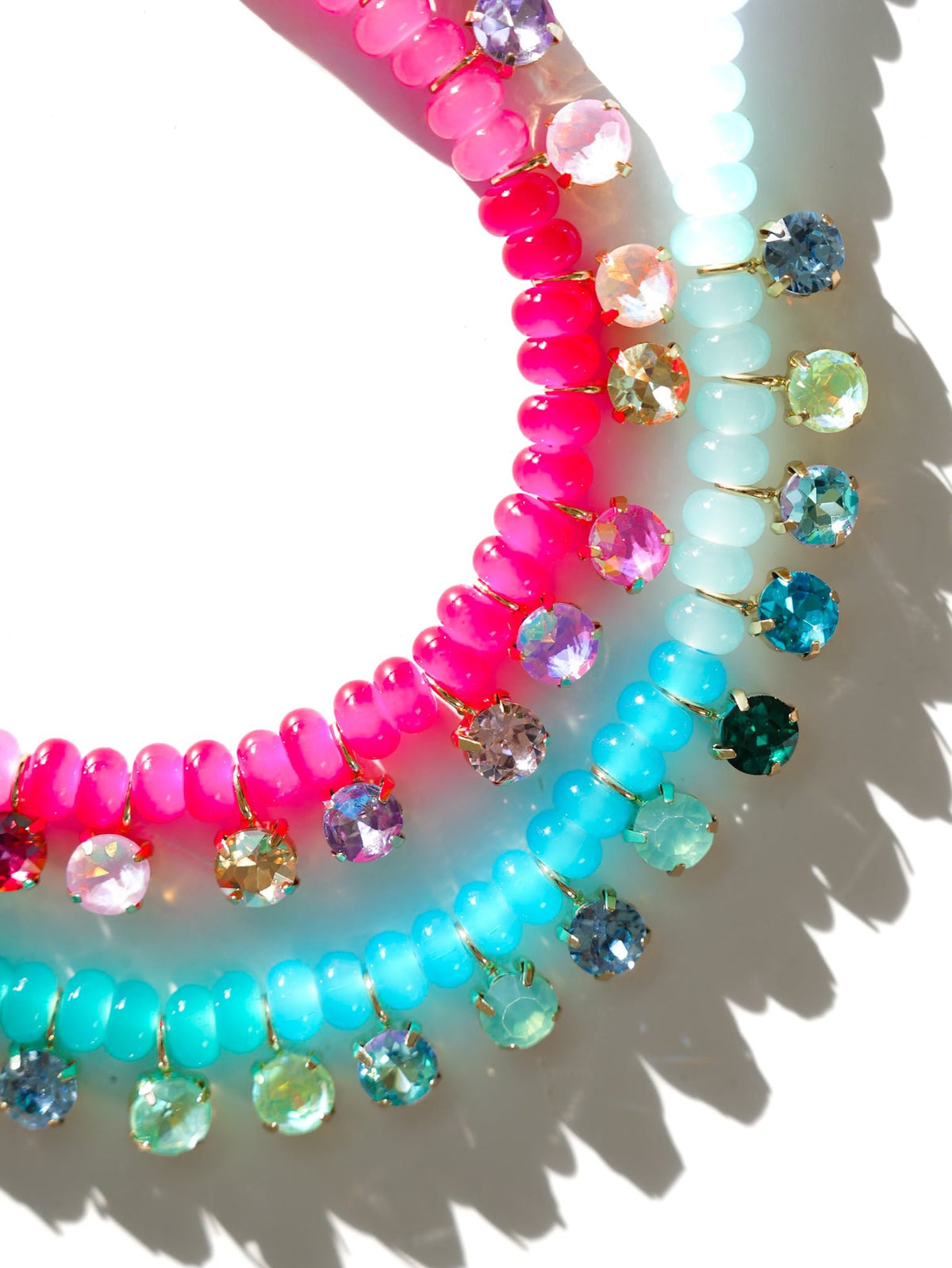 Color-Gradient Bead and Crystal Necklace - Freckled Poppy