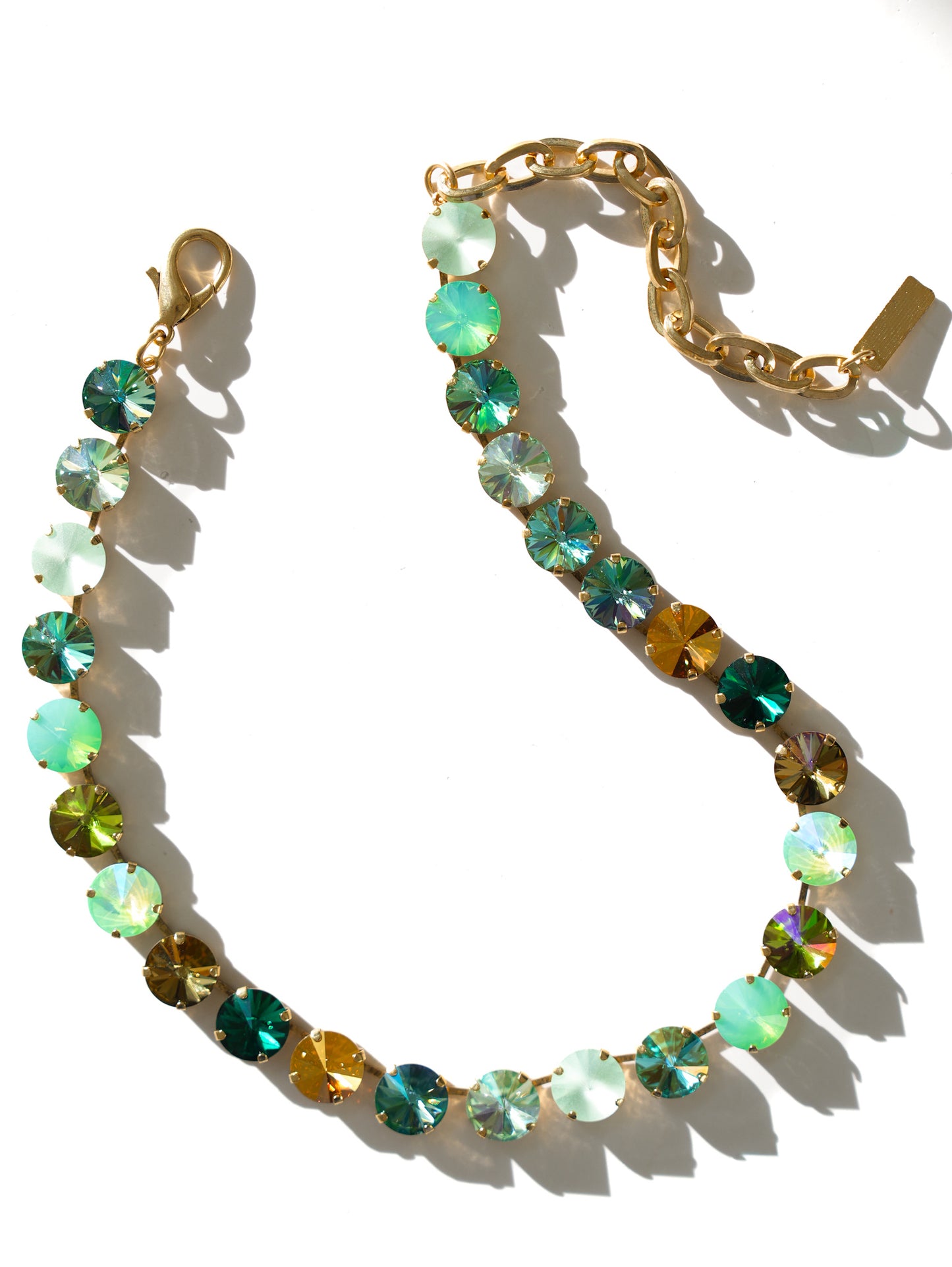 TOVA The Sofia Crystal Gold Necklace In Mossie Mae