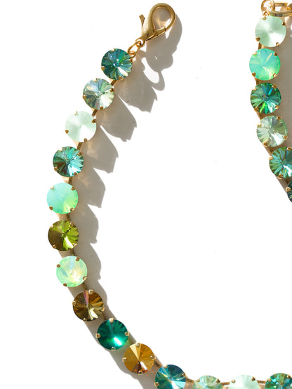 TOVA The Sofia Crystal Gold Necklace In Mossie Mae