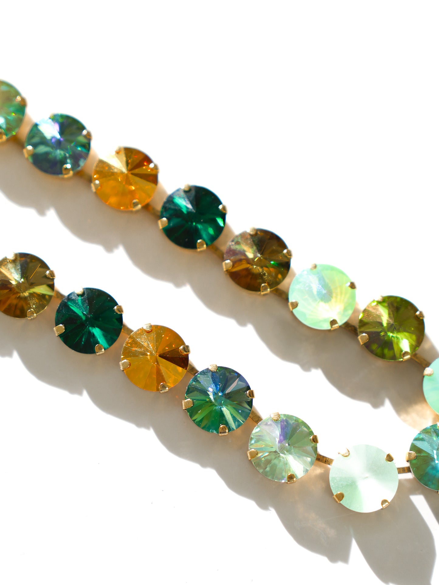 TOVA The Sofia Crystal Gold Necklace In Mossie Mae