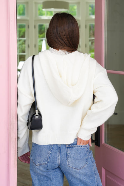 Long Sleeve Button Up Hooded Sweater