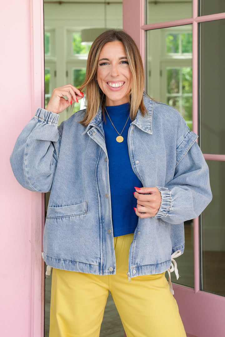Oversized Long Sleeve Bomber Jacket