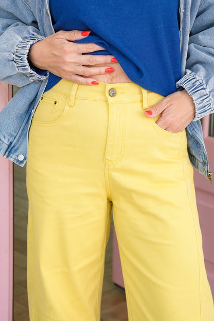 Plus/Reg Solid Front Seam Barrel Jeans