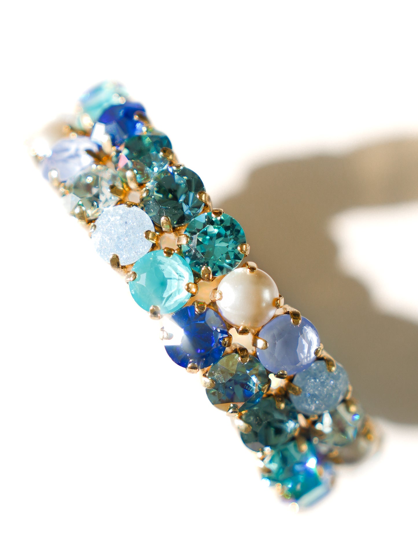 TOVA Olivia 2 Strand Stretch Bracelet in Fairy Dust Blue Mix