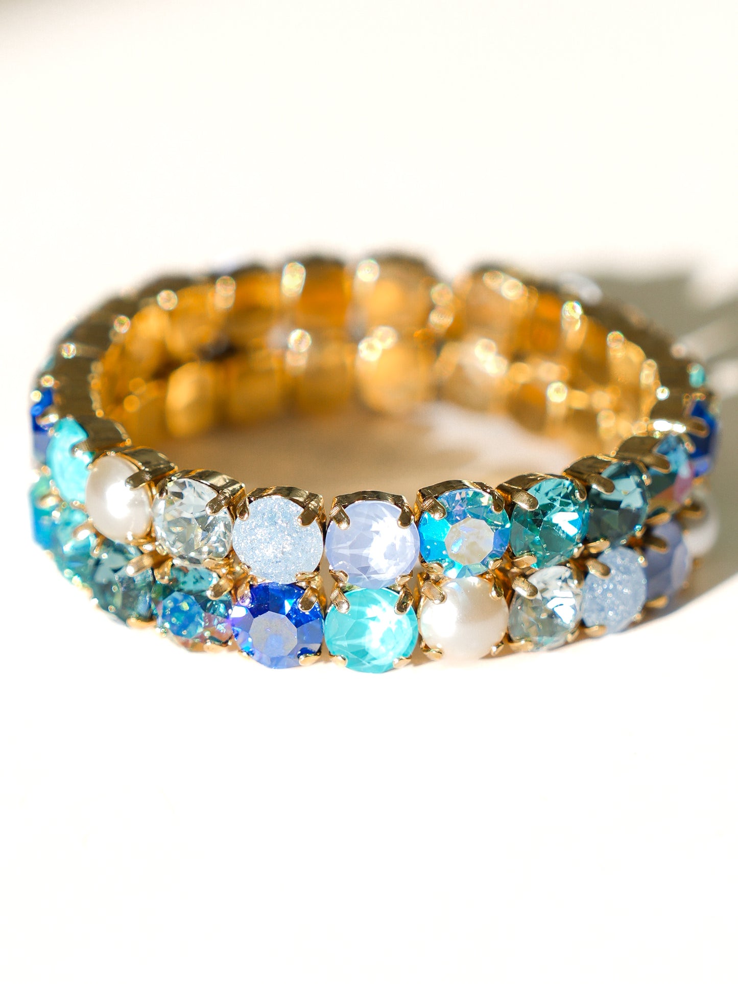 TOVA Olivia 2 Strand Stretch Bracelet in Fairy Dust Blue Mix
