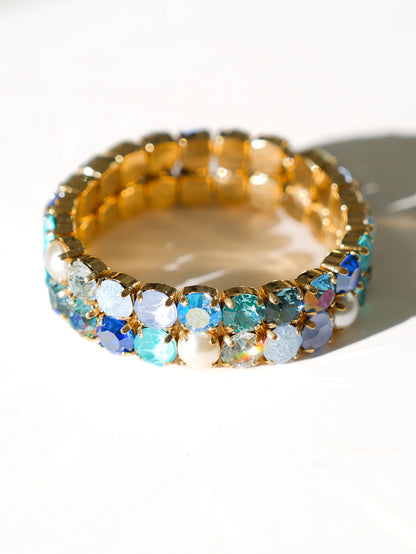 TOVA Olivia 2 Strand Stretch Bracelet in Fairy Dust Blue Mix