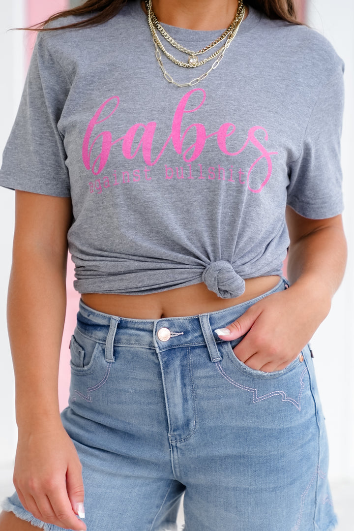 Plus/Reg Short Sleeve "Babes Against Bullshit" Graphic Tee