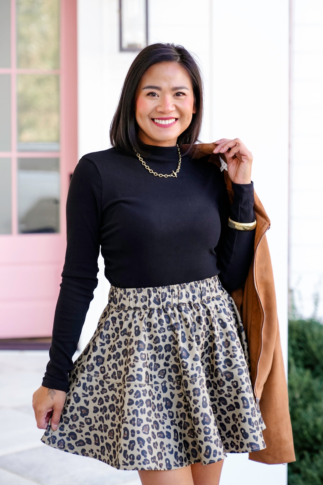 Solid Long Sleeve Mock Neck Top