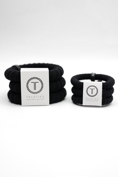 Restocked! Teleties Jet Black Nylon Hair Ties