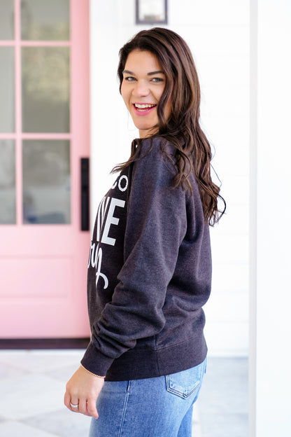 Plus/Reg Long Sleeve "Negative Energy" Graphic Sweatshirt
