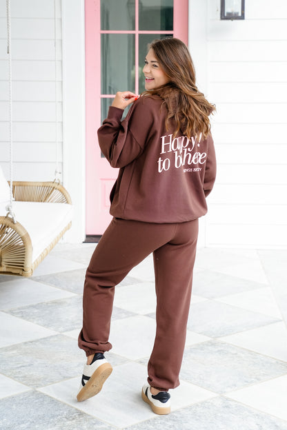 Long Sleeve "Happy to Be Here" Hoodie and Pants Set