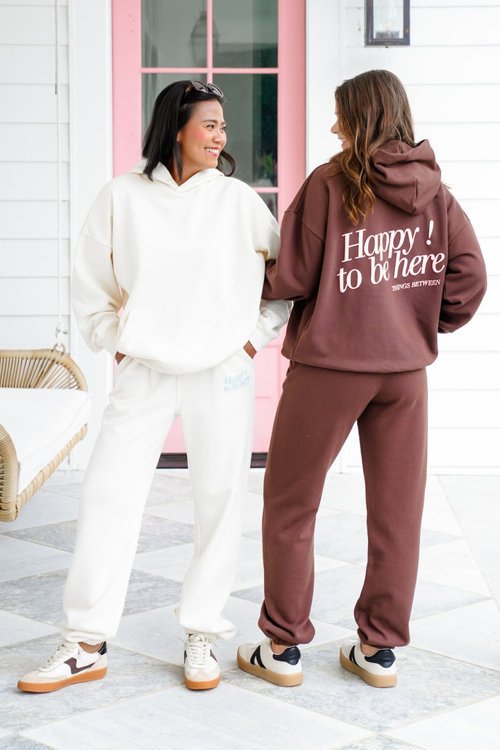 Long Sleeve "Happy to Be Here" Hoodie and Pants Set