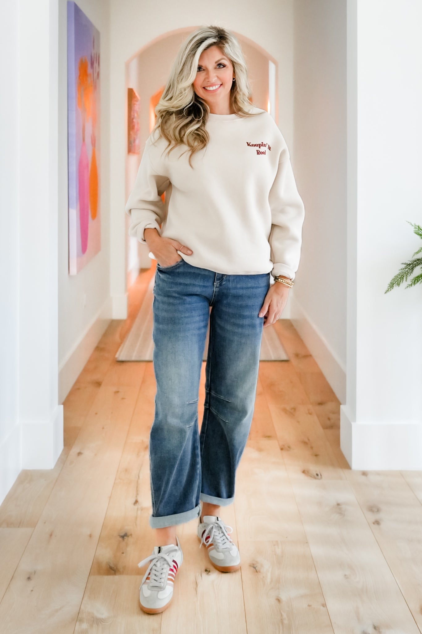 Long Sleeve "Keepin It Reel" Graphic Sweatshirt