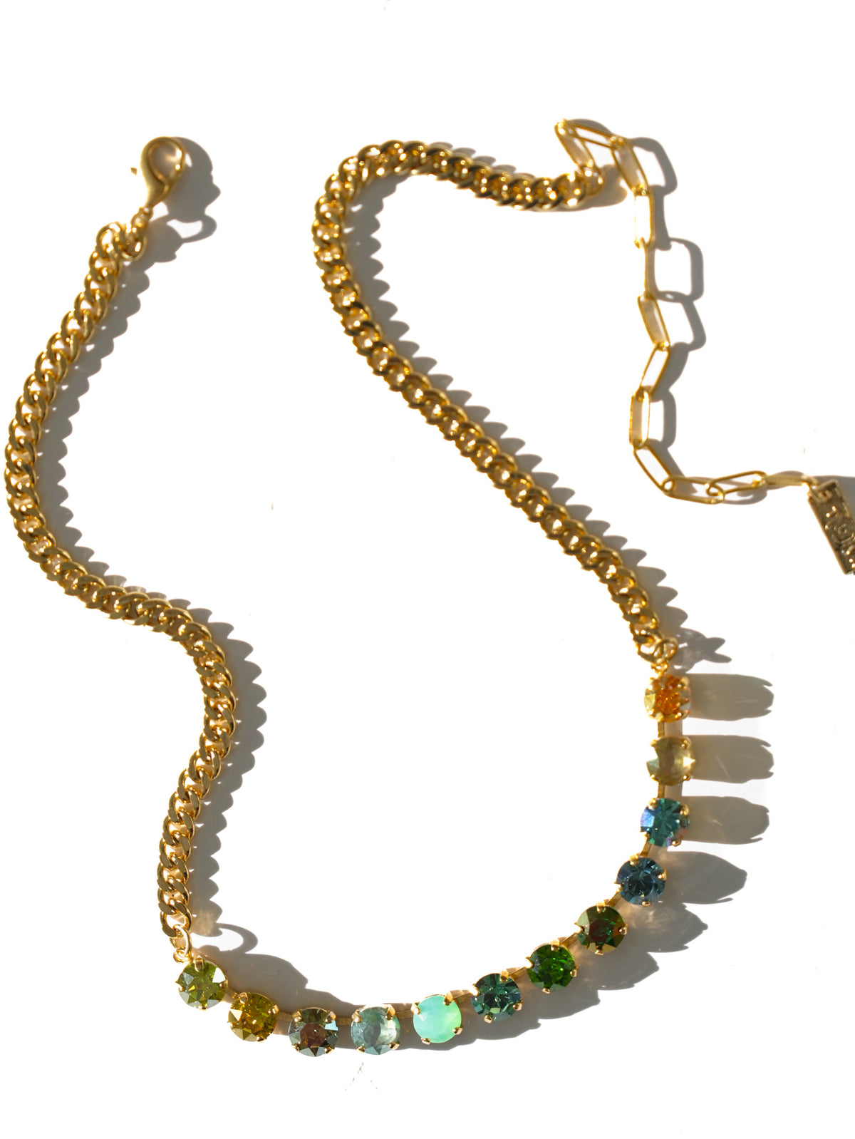 TOVA Mini Oakland Crystal Link Necklace in Mossie Mae - Freckled Poppy