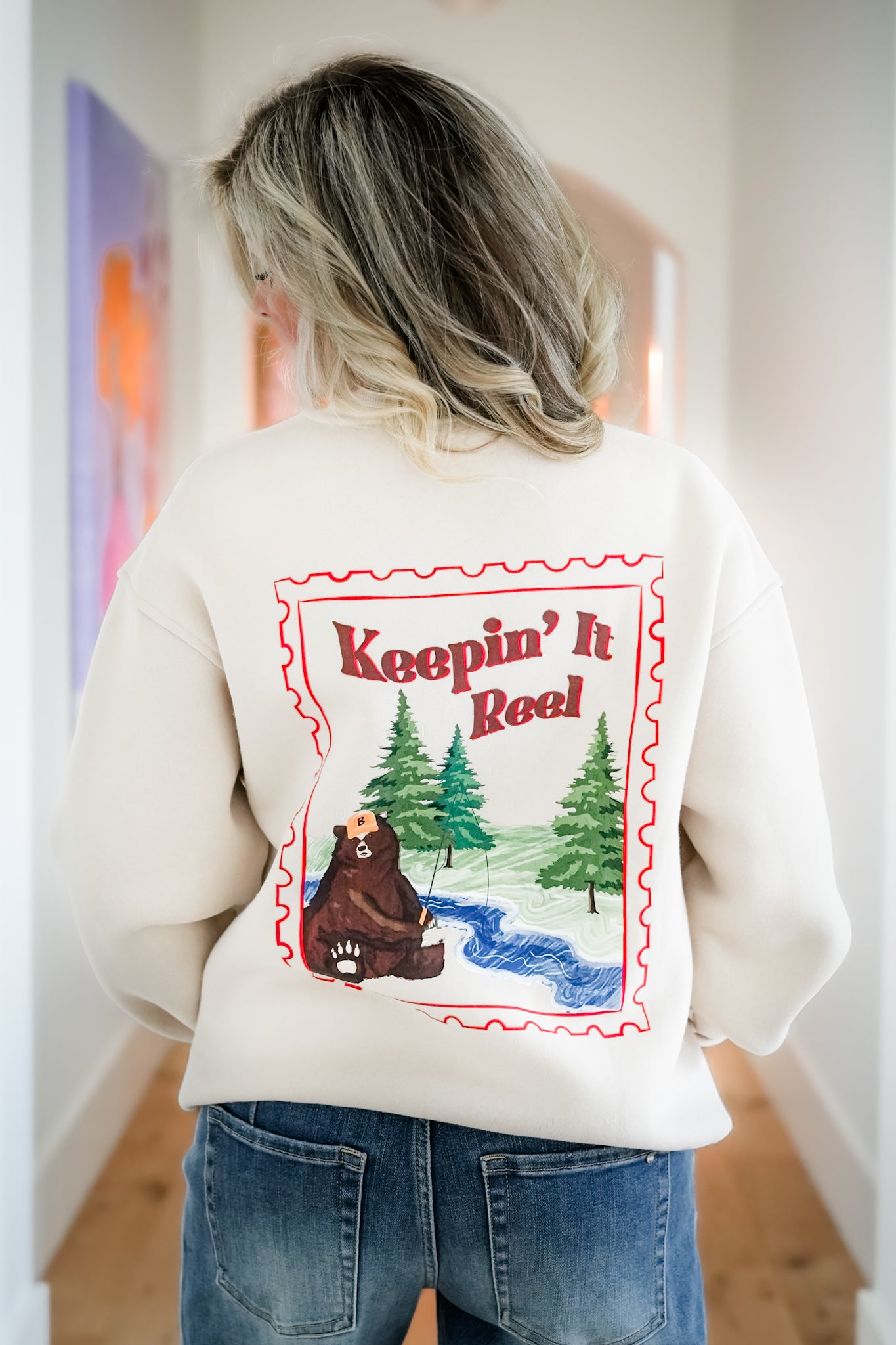 Long Sleeve "Keepin It Reel" Graphic Sweatshirt
