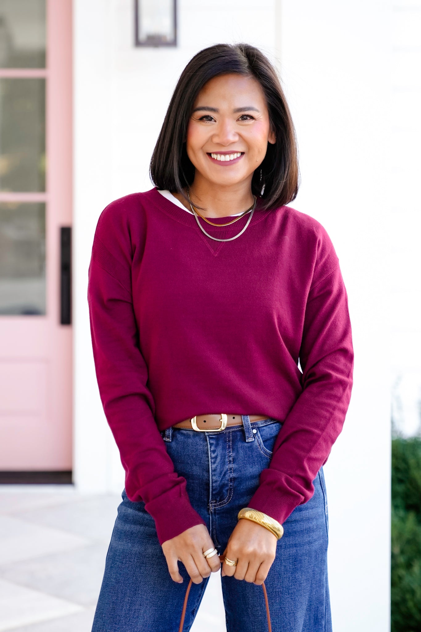 Solid Long Sleeve Pullover Sweater