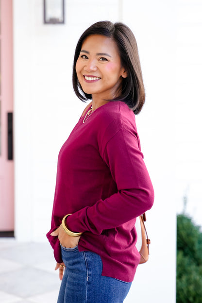 Solid Long Sleeve Pullover Sweater