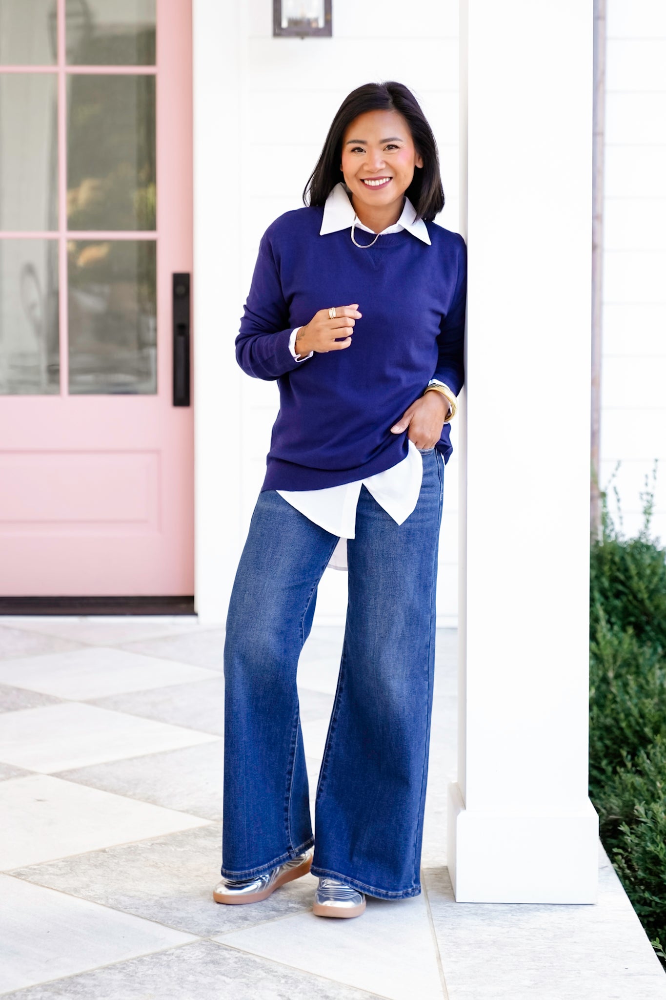 Solid Long Sleeve Pullover Sweater