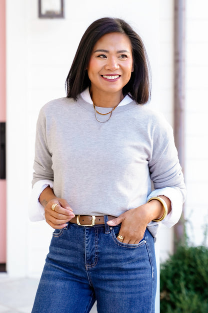 Solid Long Sleeve Pullover Sweater