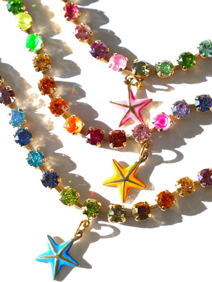 TOVA Super Star Crystal Charm Anklet - Freckled Poppy