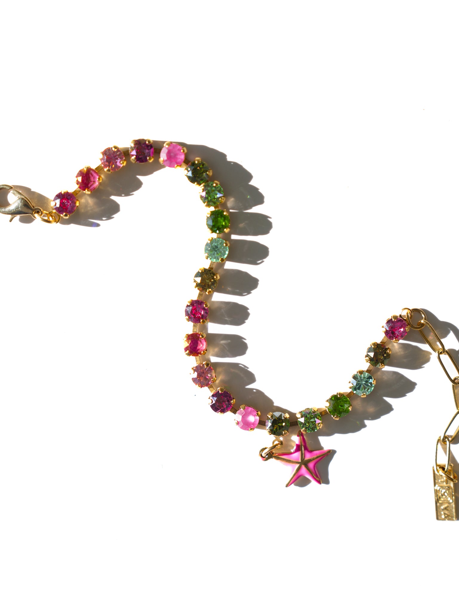 TOVA Super Star Crystal Charm Anklet - Freckled Poppy