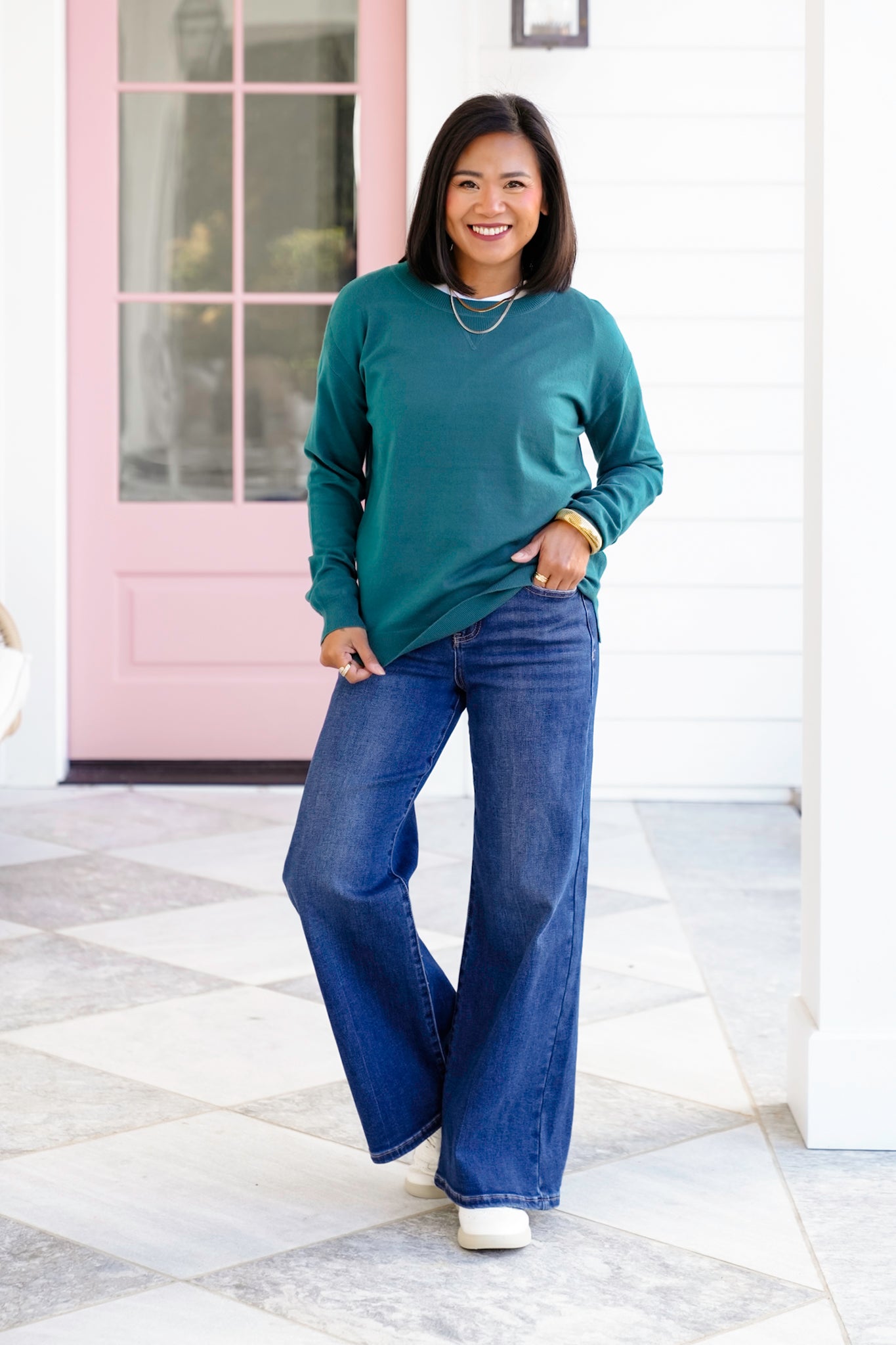 Solid Long Sleeve Pullover Sweater