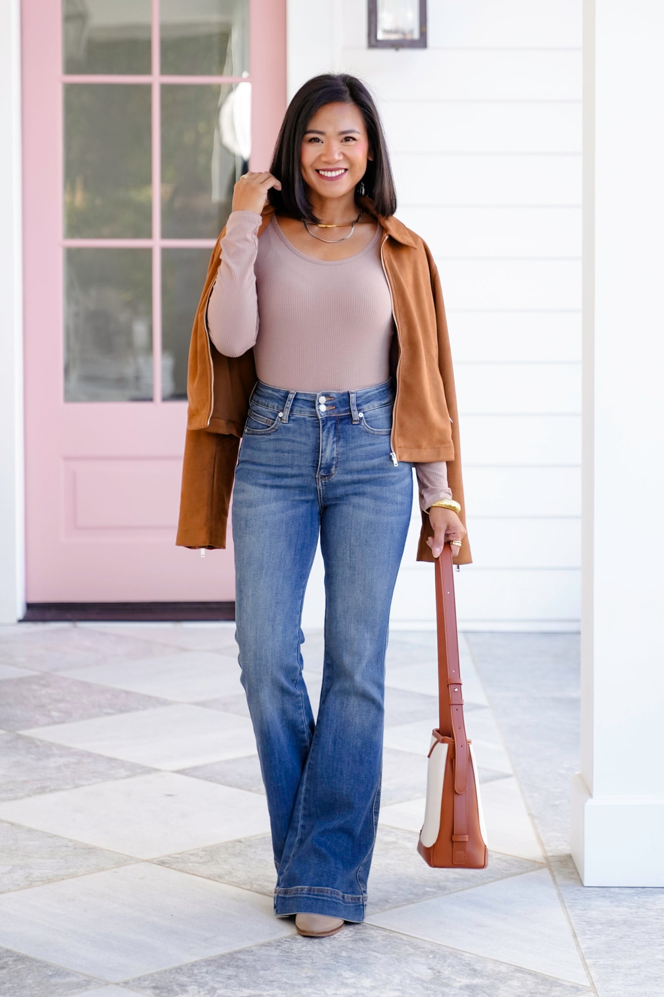 Plus/Reg Ribbed Long Sleeve Scoop Neck Top