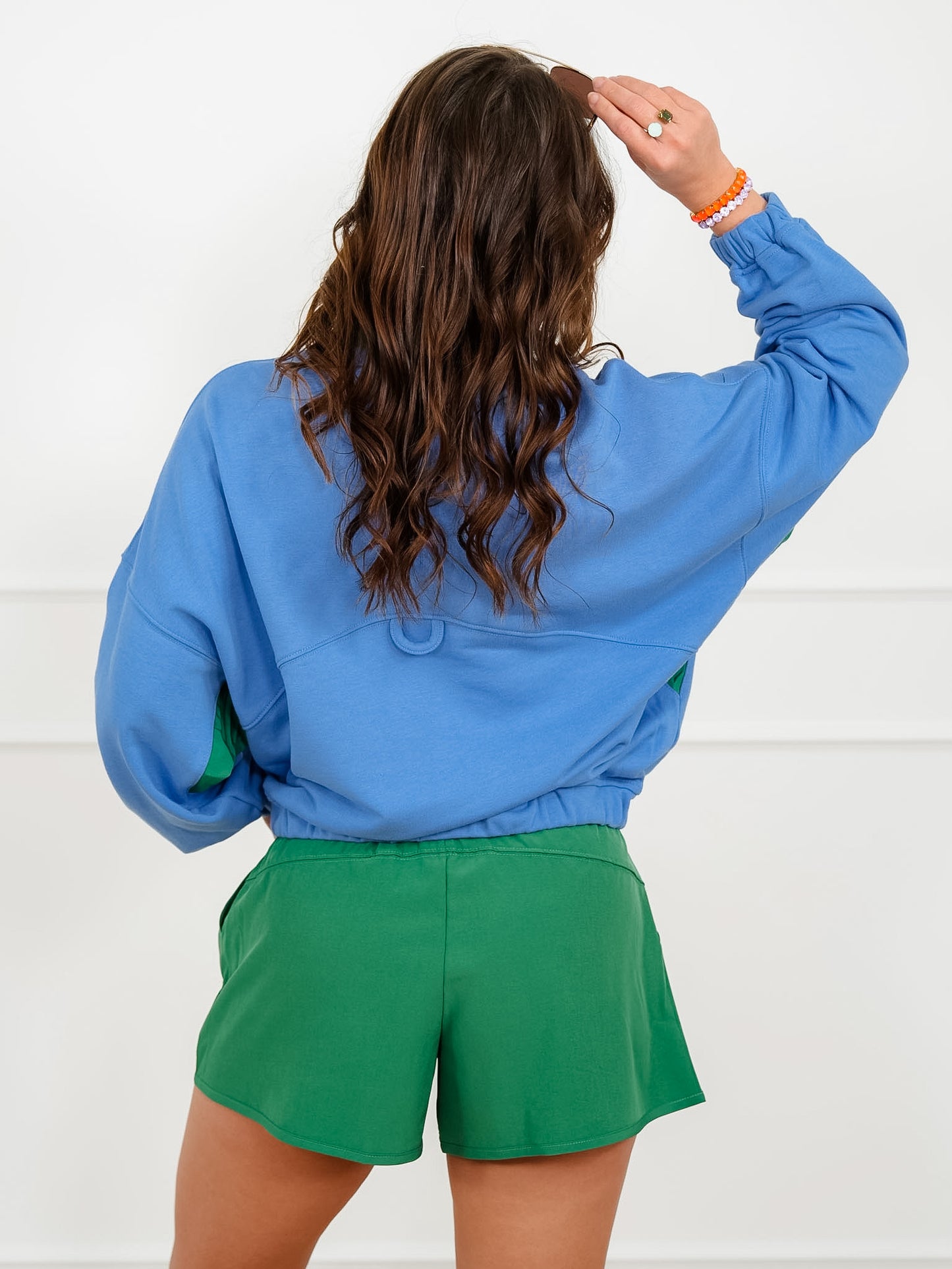 Long Sleeve 3/4 Button Down Top And Shorts Set