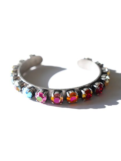 TOVA Kiki Crystal Cuff In Antique Silver Bohemian Fairy