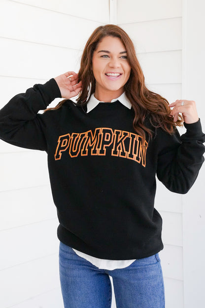Plus/Reg Long Sleeve "Pumpkin" Graphic Sweatshirt