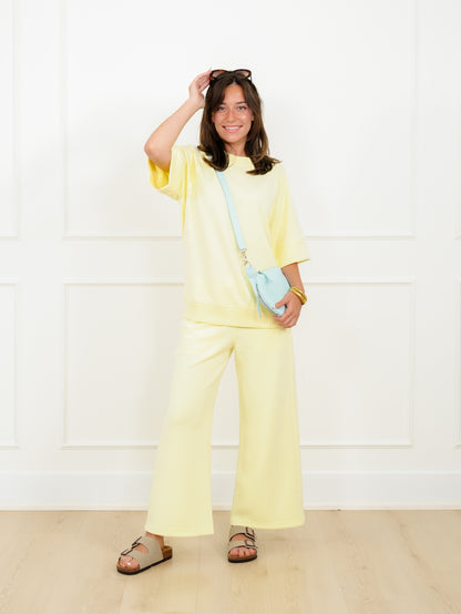 Elastic Waist Wide Leg Knit Pants
