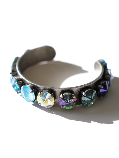 TOVA Keira Crystal Cuff In Antique Silver Fairy Blue Dust Blue Mix