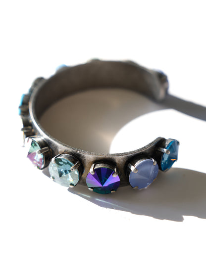 TOVA Keira Crystal Cuff In Antique Silver Fairy Blue Dust Blue Mix