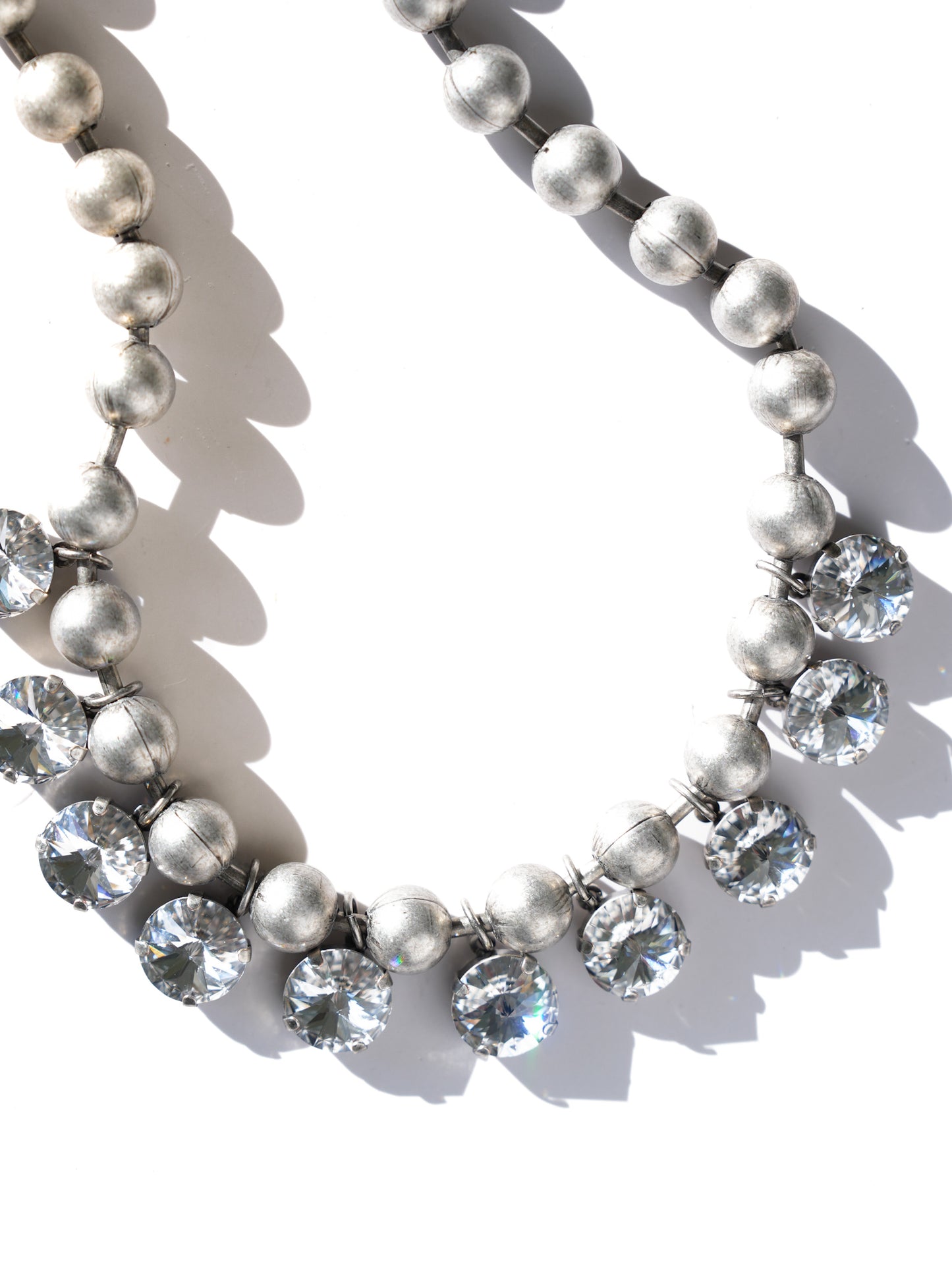 TOVA Anya Necklace in Antique Silver Clear