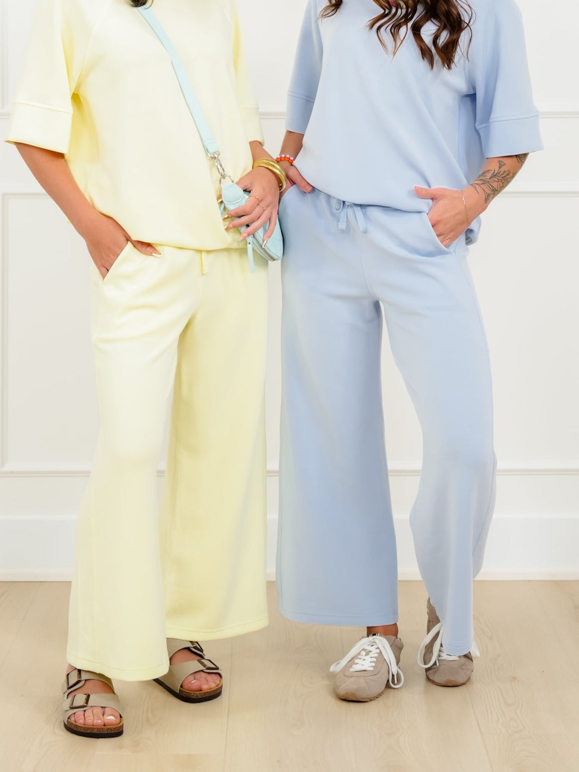 Elastic Waist Wide Leg Knit Pants