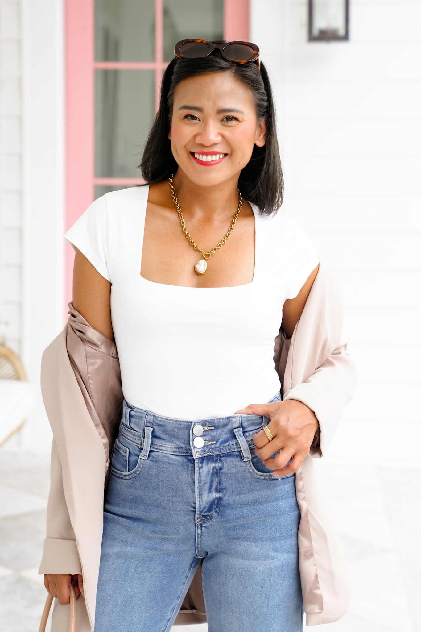 Short Sleeve Square Neck Bodysuit