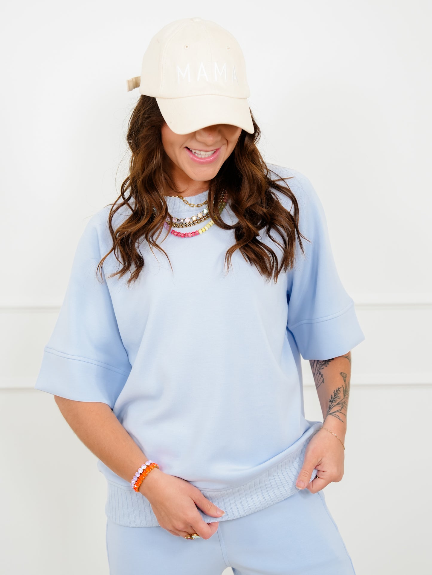 Solid Color Short Sleeve Top
