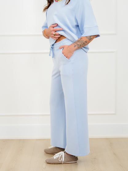 Elastic Waist Wide Leg Knit Pants