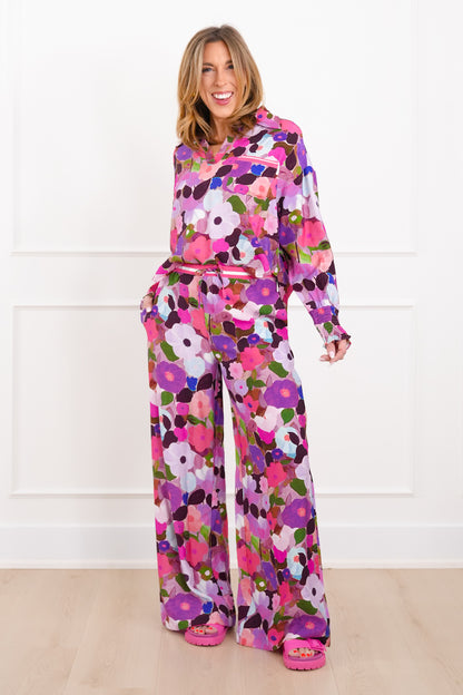 Plus/Reg Floral Print Long Sleeve Top