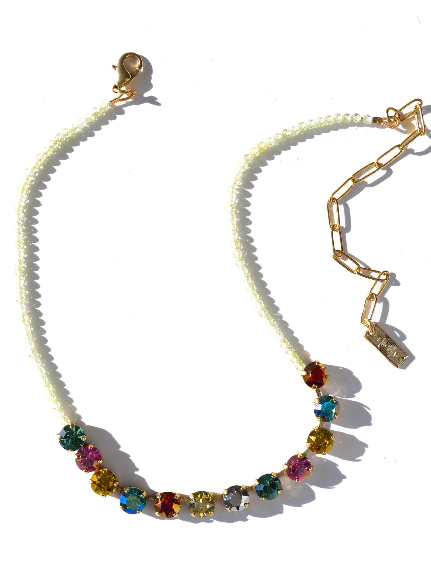 TOVA Alex Beaded Crystal Necklace - Freckled Poppy