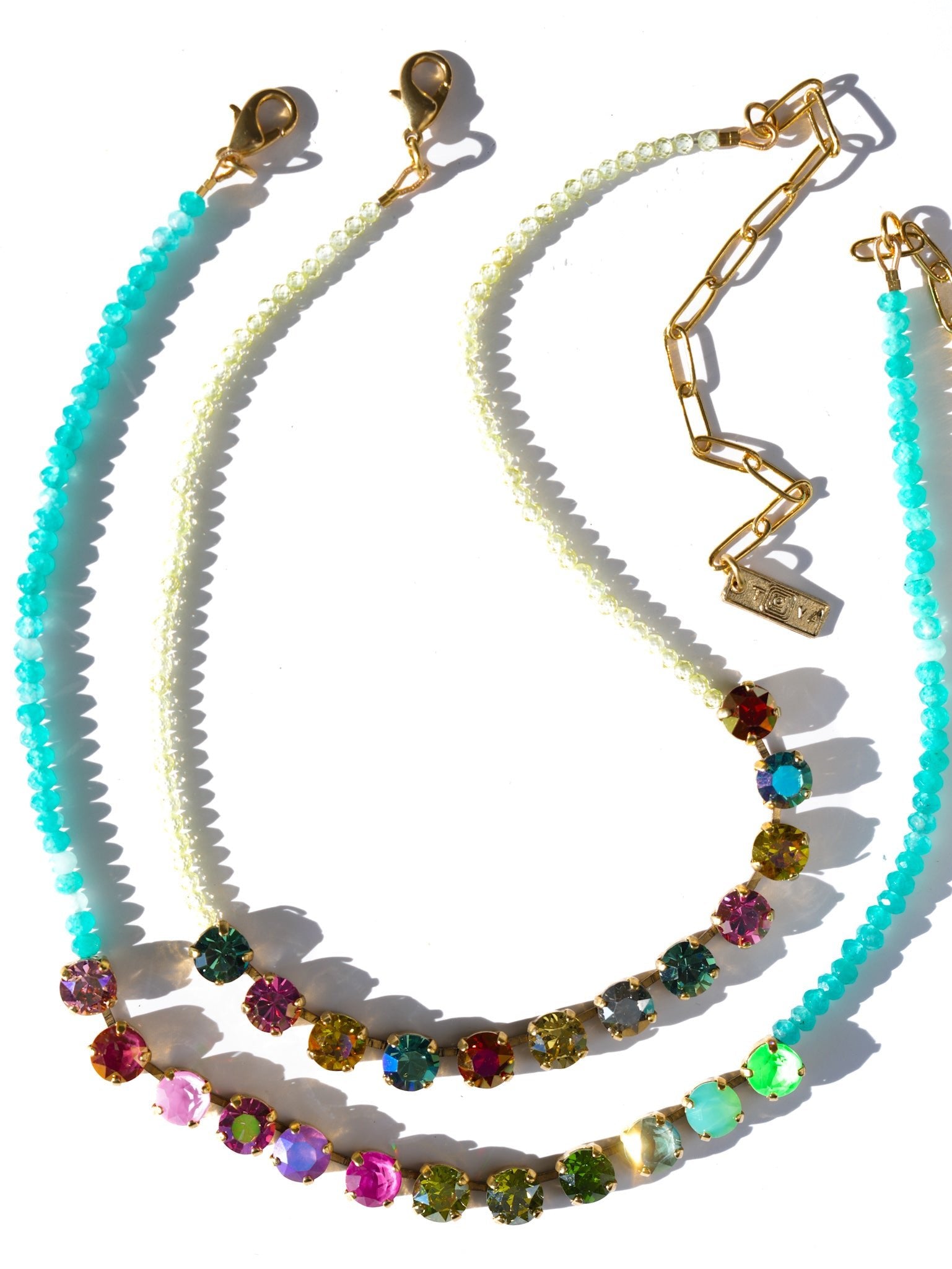TOVA Alex Beaded Crystal Necklace - Freckled Poppy