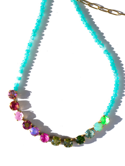 TOVA Alex Beaded Crystal Necklace - Freckled Poppy