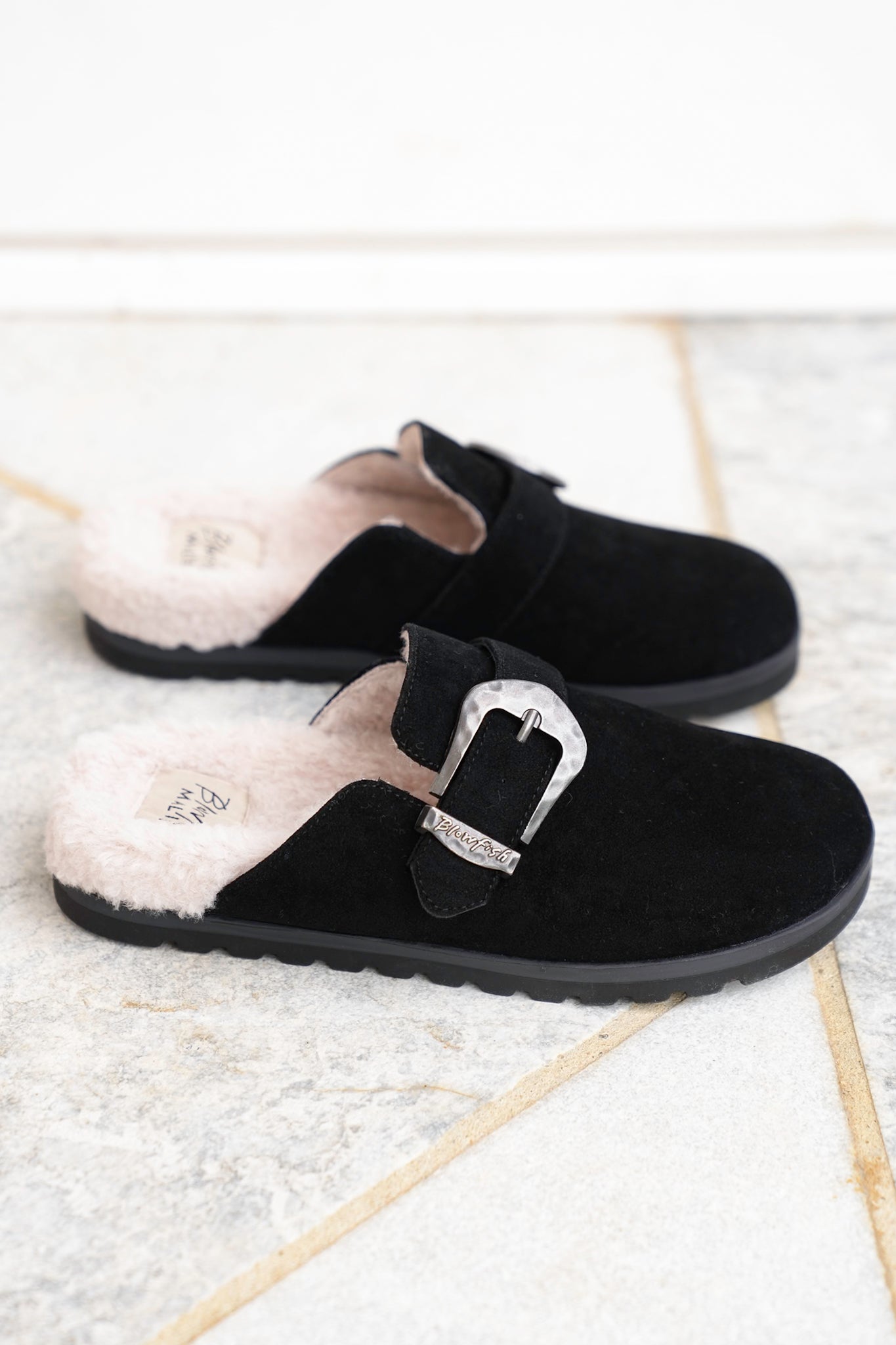 Blowfish Slip On Buckle Clog with Cozy Vegan Sherpa Lining