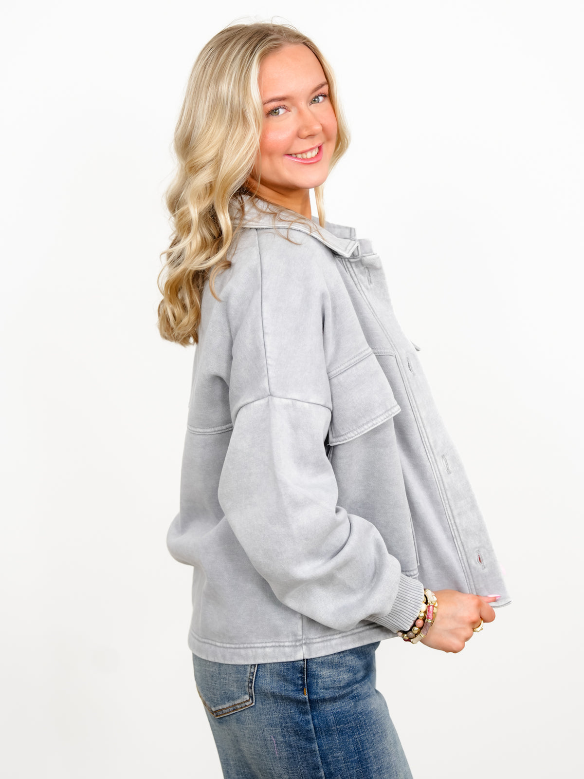 Door Buster! Zenana Acid Washed Fleece Cropped Shacket