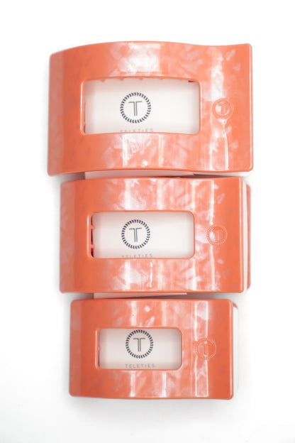 Teleties Flat Rectangle Dreamsicle Hair Clips