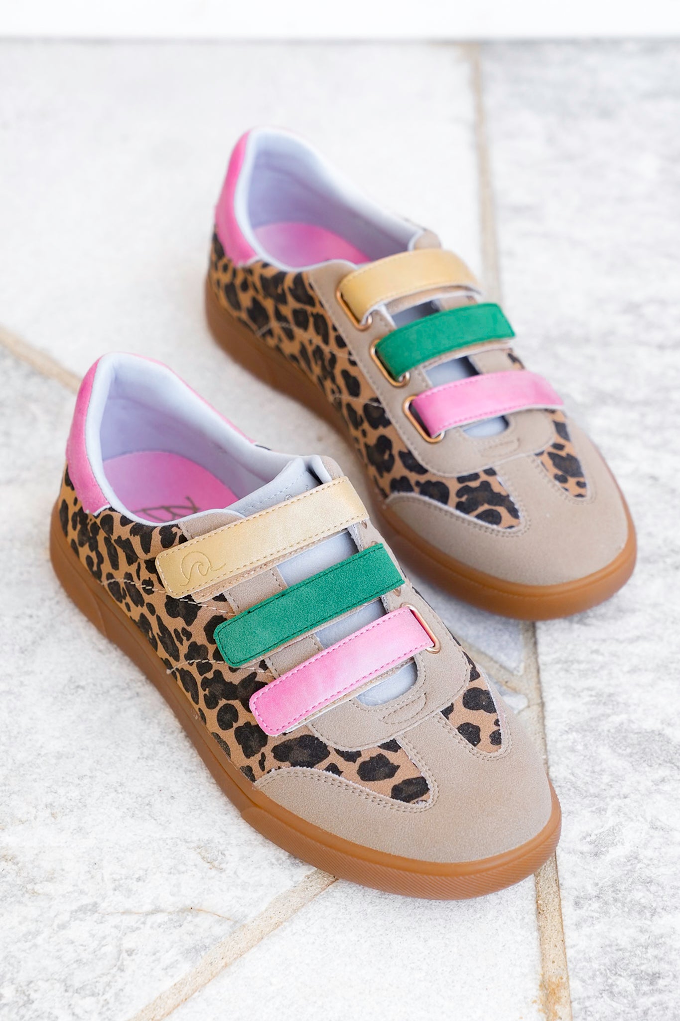 Blowfish Colorful Animal Print Sneakers with Velcro Straps