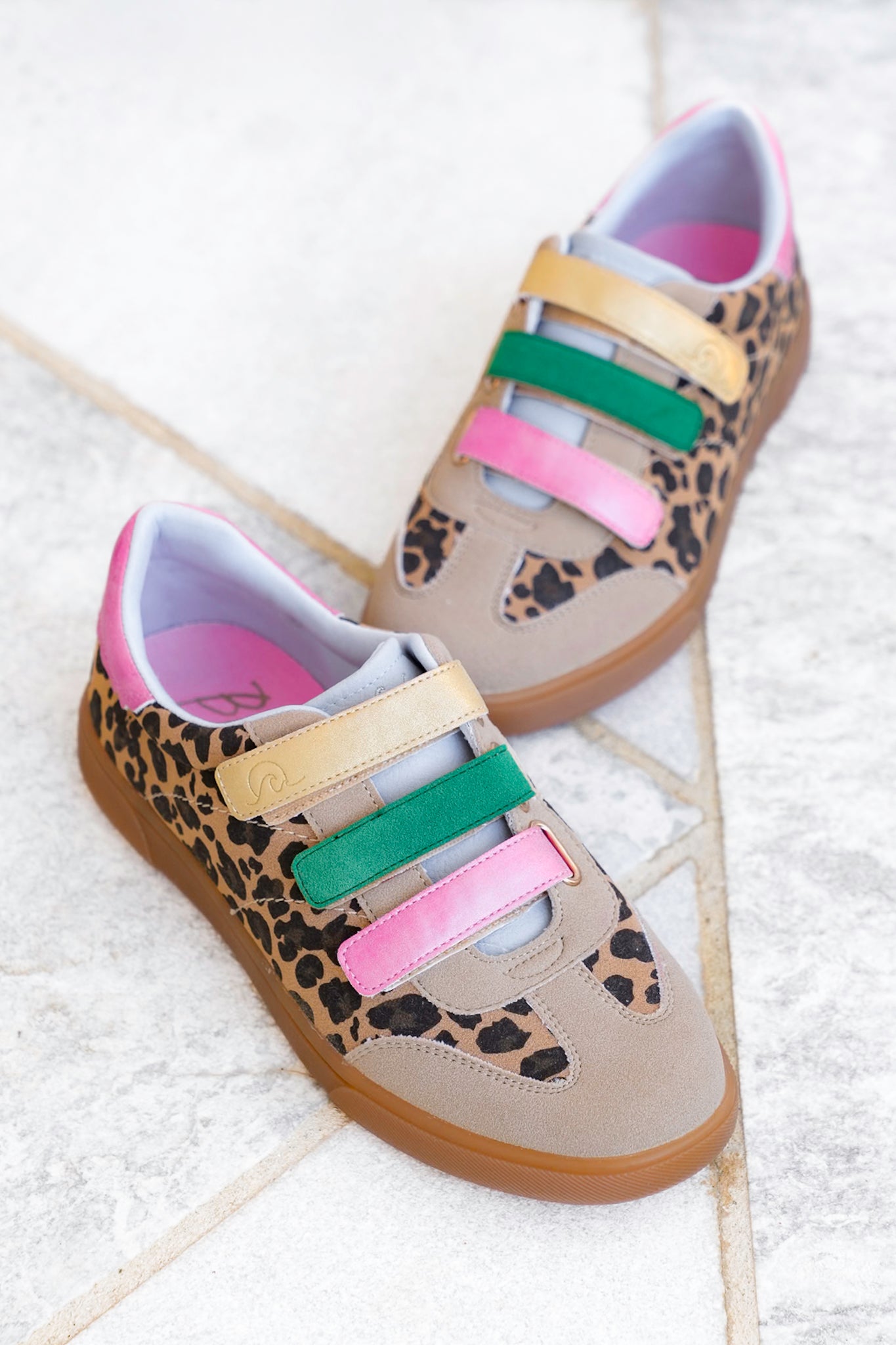 Blowfish Colorful Animal Print Sneakers with Velcro Straps